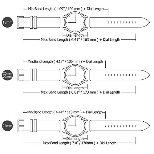 Fullmosa Bambu Piel Correa,7 Colores para Correa/Banda/Pulsera/Strap de Reloj Huawei/Samsung/Recambio/Reemplazo 18mm 20mm 22mm 24mm,Rojo 22mm