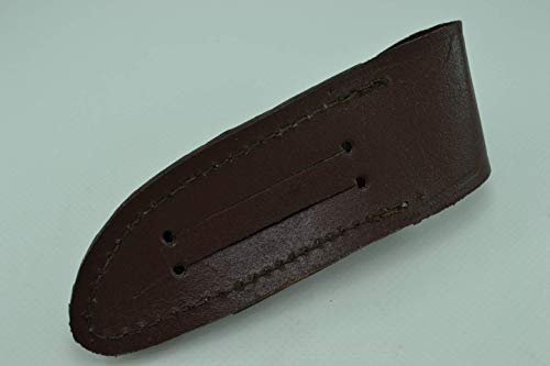 Funda para navaja en cuero marrón con chaira