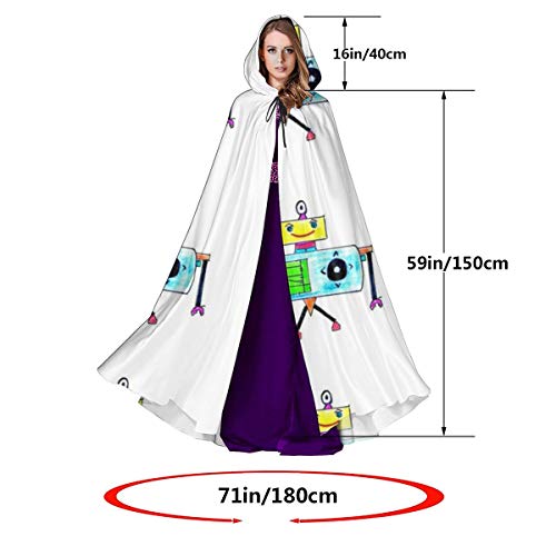 Funny Club Cgm Robot Ladies Cloak Cape Womens Cloak with Hood 59inch For Christmas Halloween Cosplay Costumes