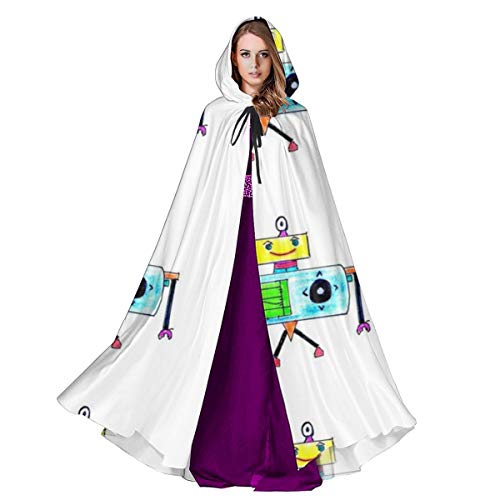 Funny Club Cgm Robot Ladies Cloak Cape Womens Cloak with Hood 59inch For Christmas Halloween Cosplay Costumes