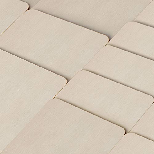 Fuyit 60 Piezas de Cuadrados de Madera sin Terminar - 30 Piezas de 4 '' x 4 '' y 30 Piezas de Recortes de Madera en Blanco de 5 '' x 5 '' para Posavasos, Pirograbador, Pintura y Decoraciones