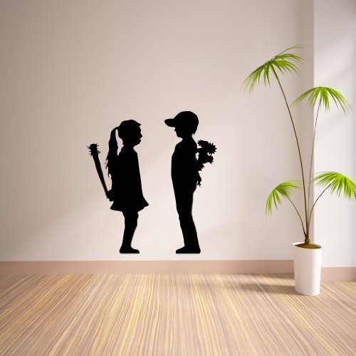 G Direct Banksy Boy Girl la Pared del Vinilo 55x80