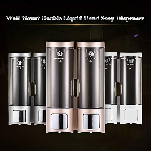 Galapara Dispensador de jabón Doble para Pared, Jabonera de loción líquido, 2x200ml