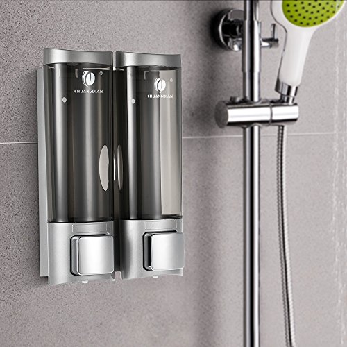 Galapara Dispensador de jabón Doble para Pared, Jabonera de loción líquido, 2x200ml