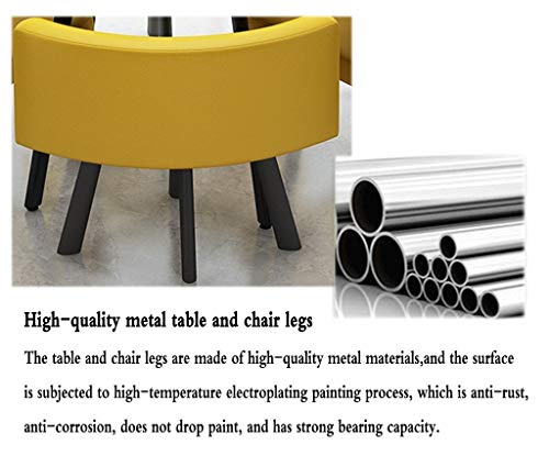 Gaohh Conjunto de Mesa Y Silla de Café Recepción del Hotel Negociación Comercial Sala de Reuniones Casual Y Simple 1 Mesa Y 4 Sillas Cuero Mesas Y Sillas de Oficina Restaurante Balcón Cocina Hogar