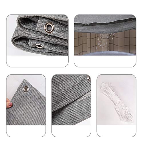 GDMING Retráctil Vela De Sombra Ola caída Techo Ola Pabellón Durable Protector Solar Permeable Tela para Al Aire Libre Toldo Terraza Cafetería 165gsm HDPE, 35 Tamaños (Color : Gray, Size : 0.8X5M)