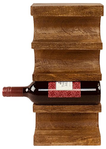 Geko - Estante de Pared para Vino, Madera, Color marrón, Talla única