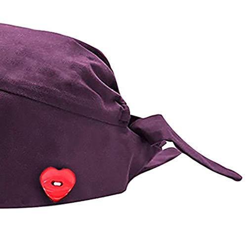 GEMVIE Gorro Quirúrgico Algodón Unisex Estampado con Corazón Reutilizable Ajustable Gorro de Trabajo,Color 6
