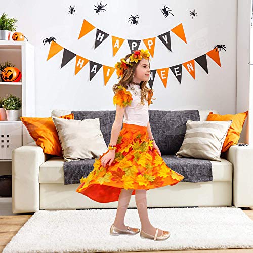 GiBot 400 piezas de hojas de arce artificiales de colores surtidos, otoño, arte de arce, decoración para Halloween, día de Acción de Gracias, bodas, hogar, interior y exterior, 4 colores