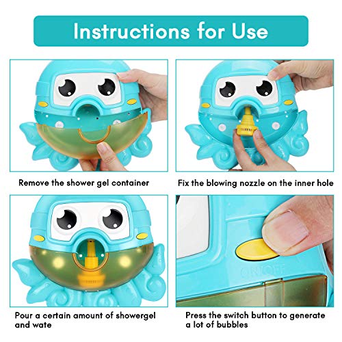Gifort Juguete de Baño de Burbujas, Máquina Automática de Burbujas Que Sopla Bubble Maker con Música de Canción de Cuna para Bebés y Niños