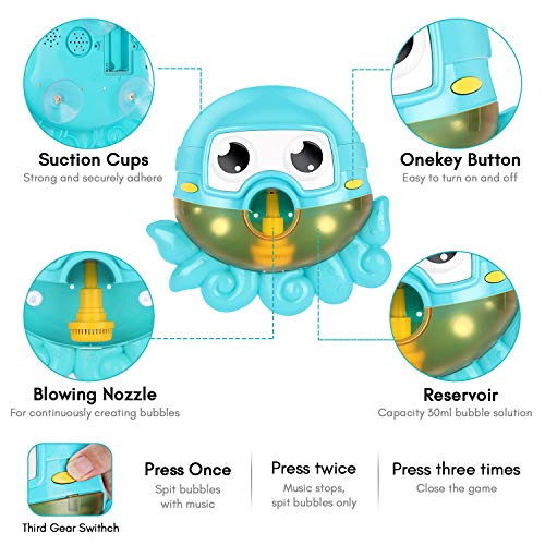 Gifort Juguete de Baño de Burbujas, Máquina Automática de Burbujas Que Sopla Bubble Maker con Música de Canción de Cuna para Bebés y Niños