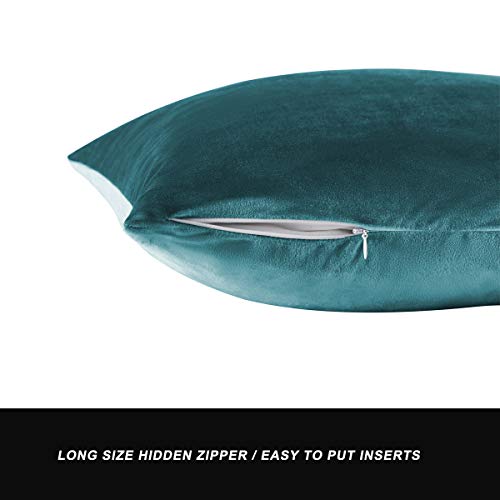Gigizaza Azul Pavo Real Terciopelo Almohada Cubre Caso Suave decoración Fundas de de cojín para sofá Dormitorio Coche Cama Casa Decor 45x45cm ，Pack de 2