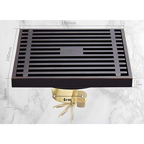 GL-bathroom Desagüe de Piso Negro Desodorante de Cobre baño Lavadora desagüe de Piso en Forma de U desagüe de Piso de Ducha Desodorante núcleo 40