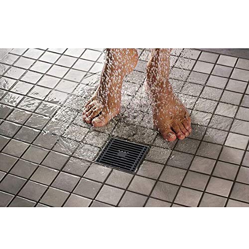 GL-bathroom Desagüe del Piso Negro [Uso Dual] Desodorante baño de Cobre Inodoro baño alcantarillado Invisible Cubierta de desagüe Cuarto de Ducha Lavadora (tamaño: 10X10cm)