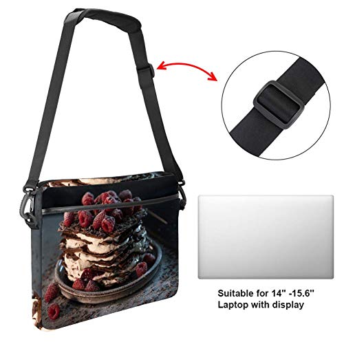 GLEND-Red Frambuesas en chocolate y crema pastelera bolsa para laptop Satchel Tablet Negocios Bolsa de transporte de mano para mujeres y hombres hasta 15-15,4 pulgadas