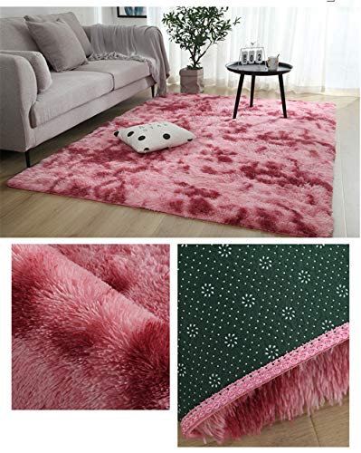 GLITZFAS Shaggy alfombras de Pelo Largo alfombras Salon alfombras de habitacion moquetas Sala de Estar para Habitación (Azul Pavo Real,80 * 120cm)