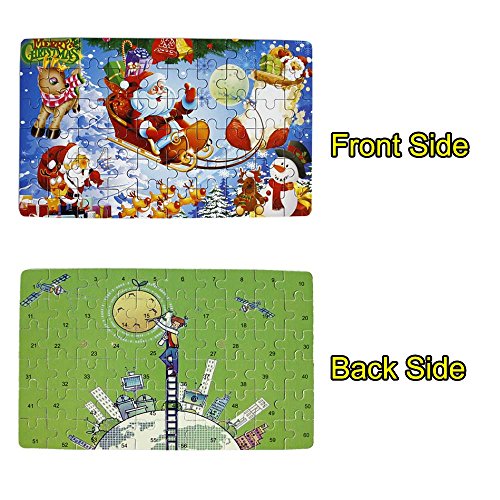 Gobus Rompecabezas de Madera Papá Noel Reno de Navidad Feliz Navidad Rompecabezas Educación Puzzle Juguete para niños Adolescentes Adultos (60 Piezas)