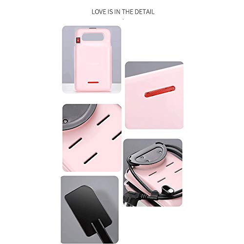 Gofrera sandwichera 600W profundo de relleno antiadherente waffle cafetera frío al tacto manijas-Encendido/Listo Luces indicadoras fáciles de acero y terminar de limpiar Rosa-inoxidable