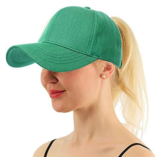 Gorros Mujeres Denim Cola De Caballo Desordenado Bollos Camionero Sencillos Ponycap Gorra Gorra Lisa De Béisbol Gorra B Caps Estilo (Color : Negro, Size : One Size)