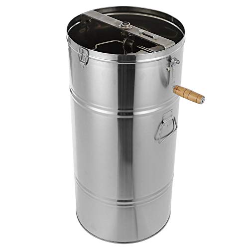 GOTOTOP 25 * 45CM Acero Inoxidable Manual 2 Marcos Extractor de Miel de Abeja Centrífuga de Miel para Apicultor