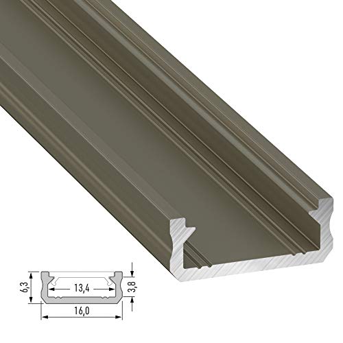 Greenice | Perfíl Aluminio Tipo D 2,02M | Lacado Blanco