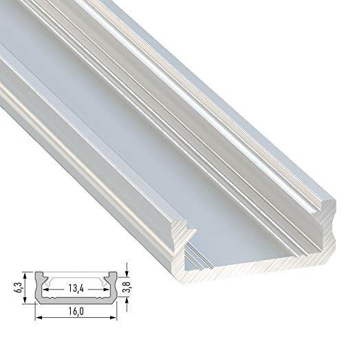 Greenice | Perfíl Aluminio Tipo D 2,02M | Lacado Blanco