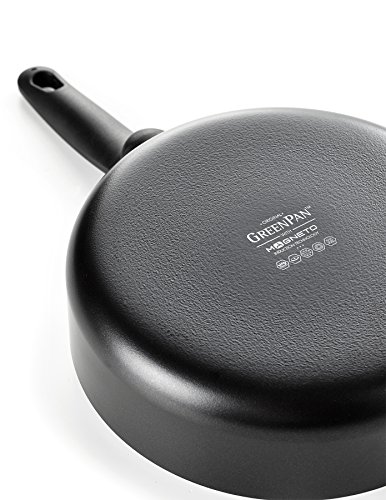 GreenPan - Cambridge cw002216-002 - Sartén y Tapa de Cristal y Aluminio Negro de 24 cm.