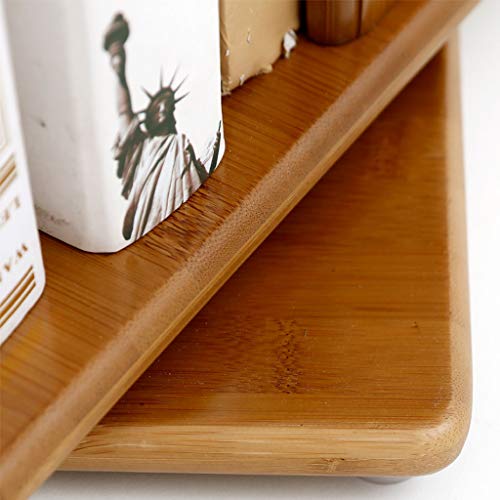 GSHWJS Sencillo Escritorio Giratorio Estante Marco de Escritorio Soporte for niños Puerta de Madera de bambú Decoración de la Pared Dormitorio Librería 33x33x39cm Estante para Libros