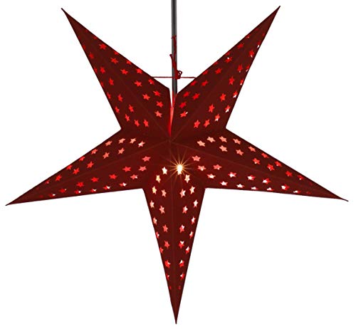 Guru-Shop Estrella de Papel Plegable de Adviento Estrella, Falda de Navidad Estrella de la Luna - Rojo, 60x60x20 cm, Estrellas de Papel - Monocromo