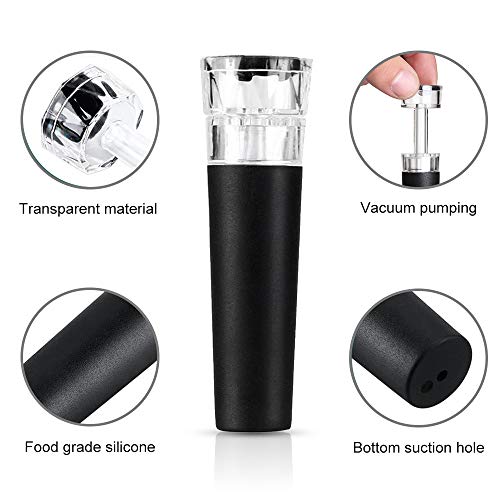 Gwolf Tapón de botella de vino, Tapones de vino de silicona, tapones de vino al vacío, tapones de vino, protector de botella de vino al vacío, tapón de vino tinto para sellador de vino tinto, 4 piezas