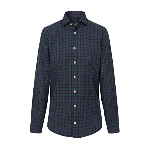 Hackett London Blackwatch Tartan, Camisa para Hombre, Multicolor (Green/Navy 6A6) XXL