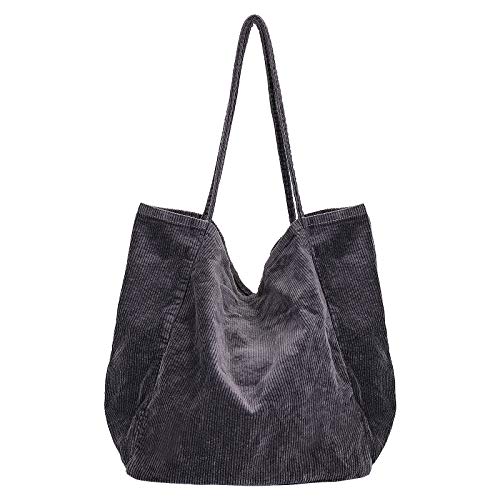 HALOViE Bolso de Hombro para Mujer Chica Bandolera Bolsa de Pana Gran Capacidad Retro Casual Moda Bolsos de Compras Trabajo Escuela Playa Viaje