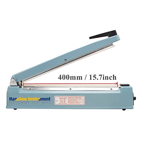 Hanchen Selladora Térmica de Impulso 400mm Sellador de Bolsas de Plástico Comercial 600W para Bolsas de Papel de Aluminio/de Papel Kraft/de Polietileno