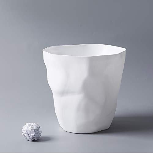 Haodou Irregular Pliegues Basura Basura de Almacenamiento Puede Cultivo de Planta de Cubo de Oficina En Casa Decoración de La Habitación (Blanco)