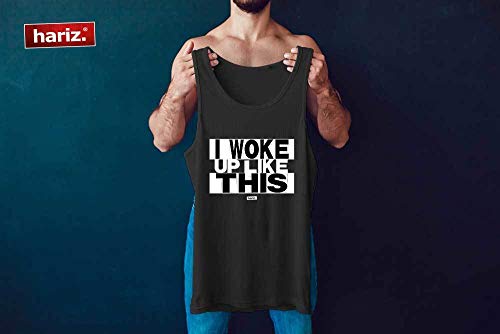Hariz I Woke Up Like This Sprüche - Camiseta de tirantes para hombre (incluye tarjeta de regalo) Negro XXXL
