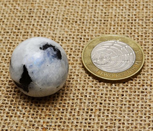 Harmonize Arte de Equilibrio de la Bola de la Mini Piedra Lunar del Arco Iris Decoración curativa de la Tabla de Piedra de Reiki