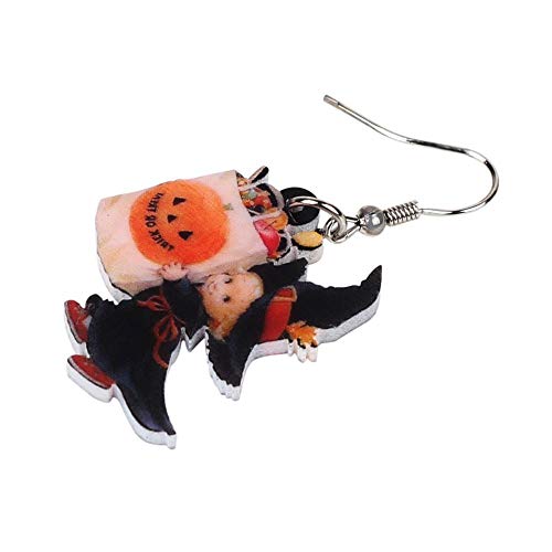 HBHBS Pendientes De Acrílico De Halloween Sweet Angel Candy Bag Drop Dangle Party Jewelry para Mujeres Niñas Regalo