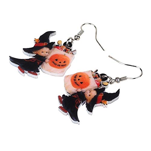 HBHBS Pendientes De Acrílico De Halloween Sweet Angel Candy Bag Drop Dangle Party Jewelry para Mujeres Niñas Regalo