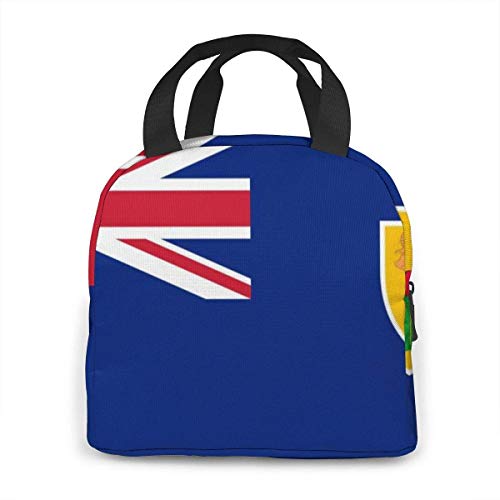 Hdadwy Bolsa de almuerzo reutilizable Fiambrera aislada Tela de lona con papel de aluminio, Bandera de las Islas Turcas y Caicos Bolso de mano para el almuerzo Fordable