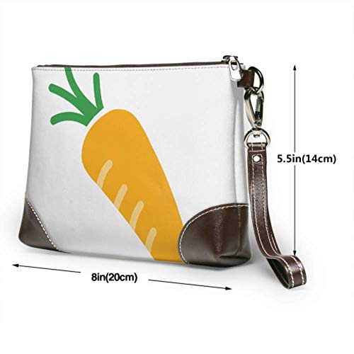 Hdadwy Bolso de mano de cuero suave impermeable conjunto de billetera de muñeca de zanahoria colorida para niñas con cremallera para mujeres niñas