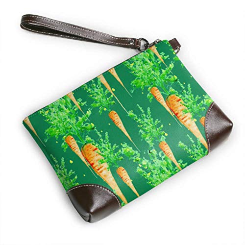 Hdadwy Pulsera de cuero suave impermeable para hombre, zanahorias naranjas maduras, pulsera de cuero para mujer con cremallera para mujeres y niñas