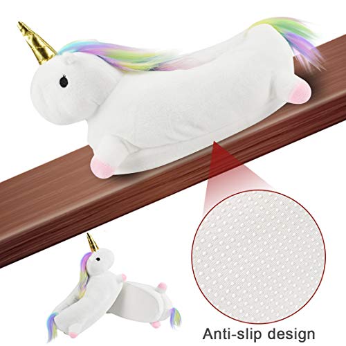 heekpek Adulto Unicornio Suave Terciopelo Animal De La De Otono Invierno Unisex Espesar Calido Zapato Zapatilla Halloween de Terciopelo Felpa Zapatos