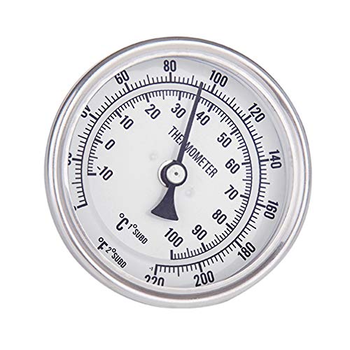 Hemoton Barbacoa Termómetro de Carbón sin Parrilla de Soldadura Ahumador Medidor de Temperatura de Metal BBQ Termómetro Fahrenheit para Cerveza Carne Carne de Res Cordero