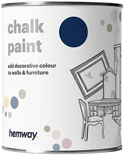 Hemway Pintura de tiza con acabado mate para paredes y muebles, 1 litro, estilo Shabby Chic Vintage Chalky (36 colores disponibles) (1 litro), color azul cielo