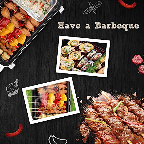 HengBO Parrilla para Barbacoa de Carbón Vegetal Portátil para Jardín, Camping, Barbacoa, Barbacoa, Parrilla de Acero Inoxidable con Patas Extraíbles