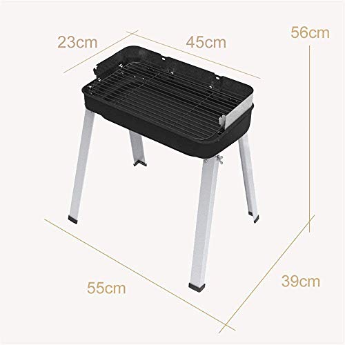 HengBO Parrilla para Barbacoa de Carbón Vegetal Portátil para Jardín, Camping, Barbacoa, Barbacoa, Parrilla de Acero Inoxidable con Patas Extraíbles