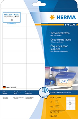 Herma 4389 - Pack de 600 etiquetas, 66 x 33.8 mm, color blanco
