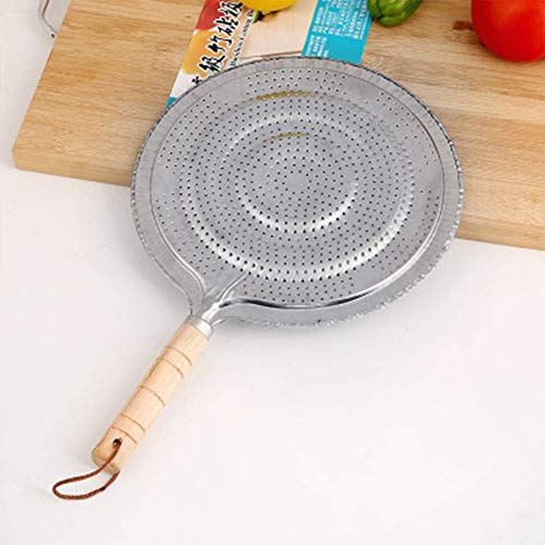 Hervidor Fuego Lento Anillo Pan Alfombrilla Hornillo Tajine Difusor Calor para Gas Eléctrica o Cocinas Estufa - 21cm Mango Madera - Como en la Imagen Show, 21cm