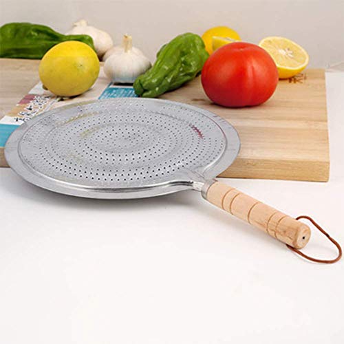 Hervidor Fuego Lento Anillo Pan Alfombrilla Hornillo Tajine Difusor Calor para Gas Eléctrica o Cocinas Estufa - 21cm Mango Madera - Como en la Imagen Show, 21cm