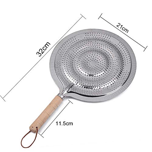 Hervidor Fuego Lento Anillo Pan Alfombrilla Hornillo Tajine Difusor Calor para Gas Eléctrica o Cocinas Estufa - 21cm Mango Madera - Como en la Imagen Show, 21cm